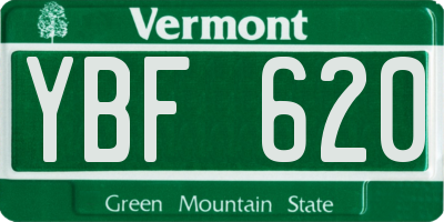 VT license plate YBF620