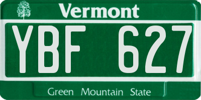 VT license plate YBF627