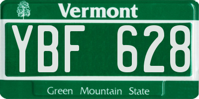 VT license plate YBF628