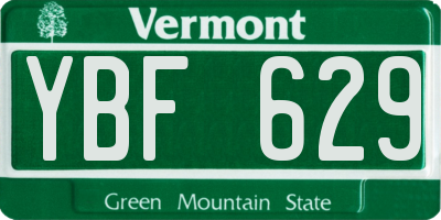 VT license plate YBF629