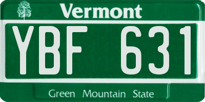 VT license plate YBF631