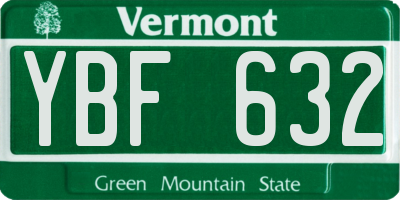 VT license plate YBF632