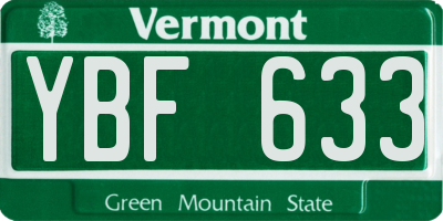 VT license plate YBF633