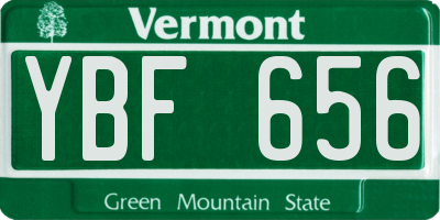 VT license plate YBF656
