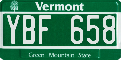 VT license plate YBF658