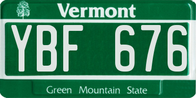 VT license plate YBF676