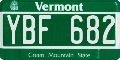 VT license plate YBF682