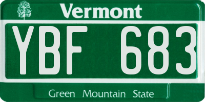 VT license plate YBF683