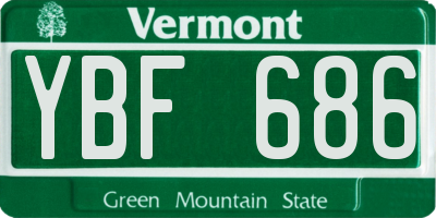 VT license plate YBF686