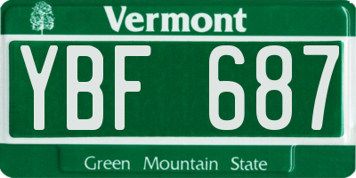 VT license plate YBF687