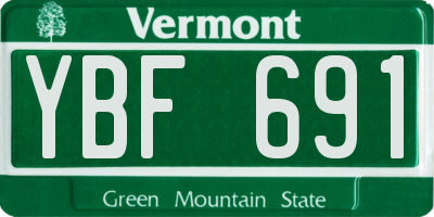 VT license plate YBF691