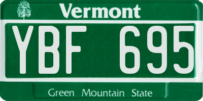 VT license plate YBF695