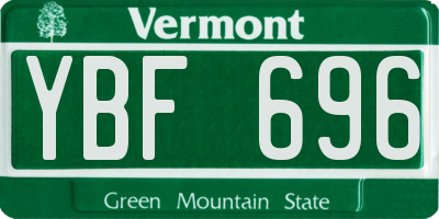 VT license plate YBF696