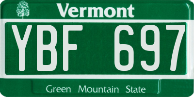 VT license plate YBF697