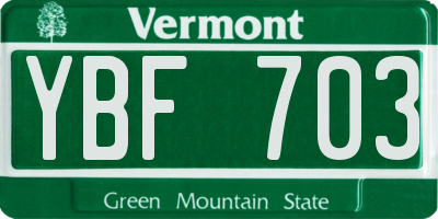 VT license plate YBF703