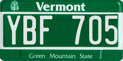 VT license plate YBF705
