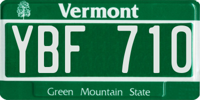 VT license plate YBF710