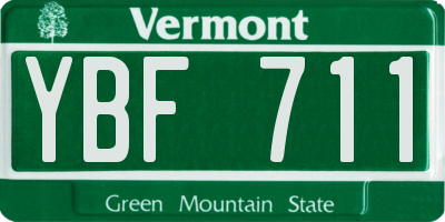 VT license plate YBF711