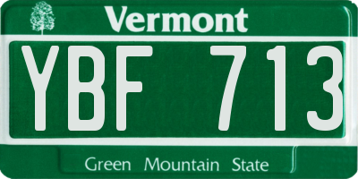 VT license plate YBF713