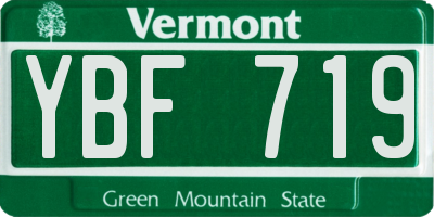 VT license plate YBF719