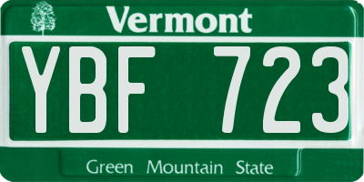 VT license plate YBF723
