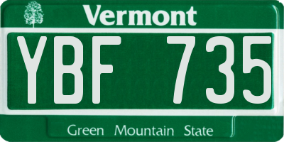 VT license plate YBF735