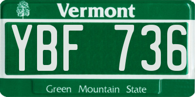 VT license plate YBF736