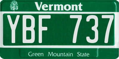 VT license plate YBF737