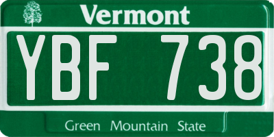 VT license plate YBF738