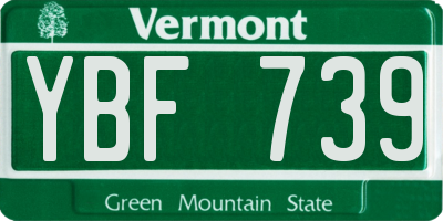 VT license plate YBF739