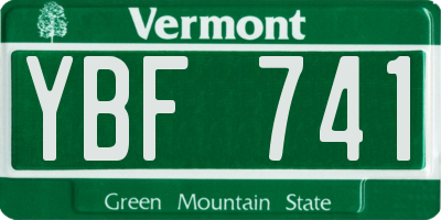 VT license plate YBF741