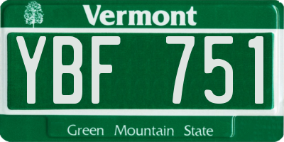 VT license plate YBF751