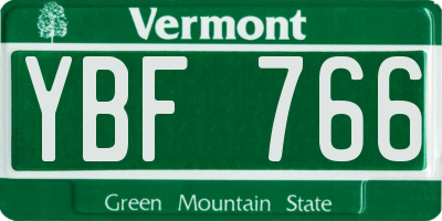 VT license plate YBF766