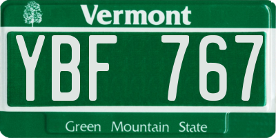 VT license plate YBF767