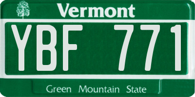 VT license plate YBF771