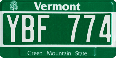 VT license plate YBF774