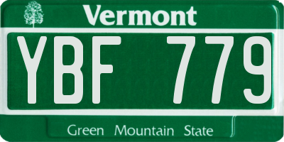 VT license plate YBF779