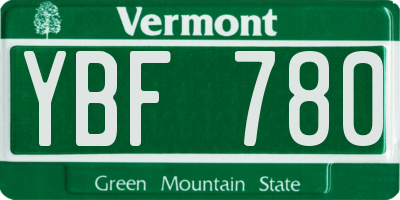 VT license plate YBF780