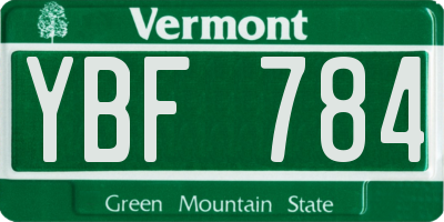 VT license plate YBF784