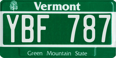 VT license plate YBF787