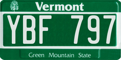 VT license plate YBF797