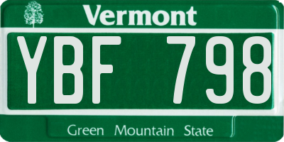 VT license plate YBF798