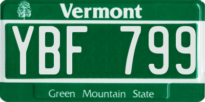 VT license plate YBF799