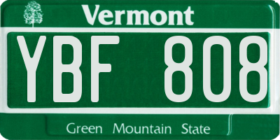 VT license plate YBF808