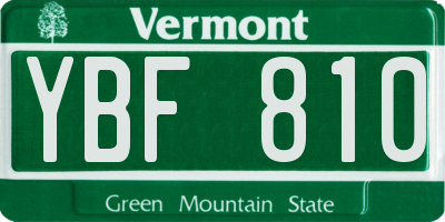 VT license plate YBF810
