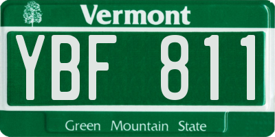 VT license plate YBF811