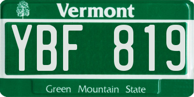 VT license plate YBF819