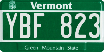 VT license plate YBF823