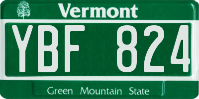 VT license plate YBF824