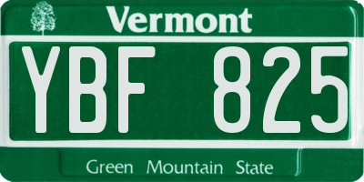 VT license plate YBF825